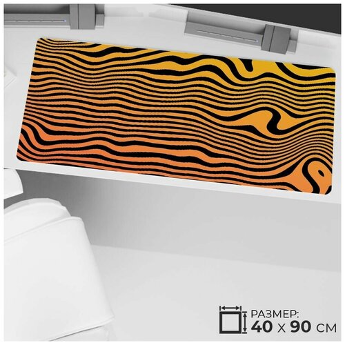 Коврик игровой для мыши большой Волны большой 90 40 см, антискользящий