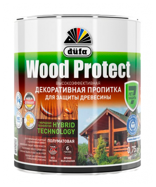 Пропитка защитная Wood Protect, дуб, 0,75 л Dufa Н0000004921 - фотография № 2