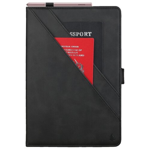 фото Чехол mypads для samsung galaxy tab a 8.0 (2019) sm-t290 / t295 с крепежом держателем для стилуса с местом для apple pencil из качественной импортной эко-кожи черный
