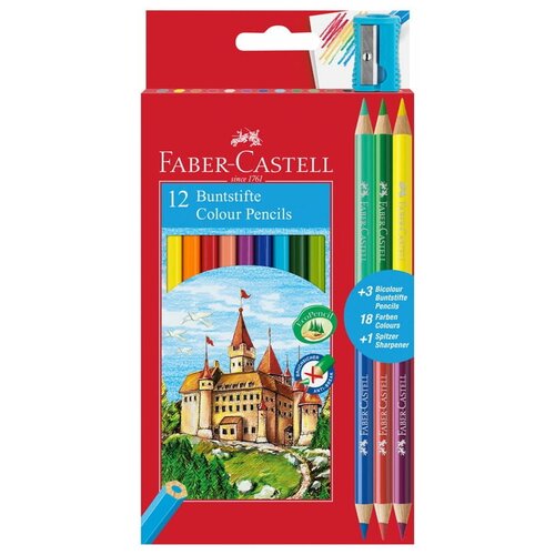 Faber-Castell Карандаши цветные 12+6 цвета (110312), 12 шт.