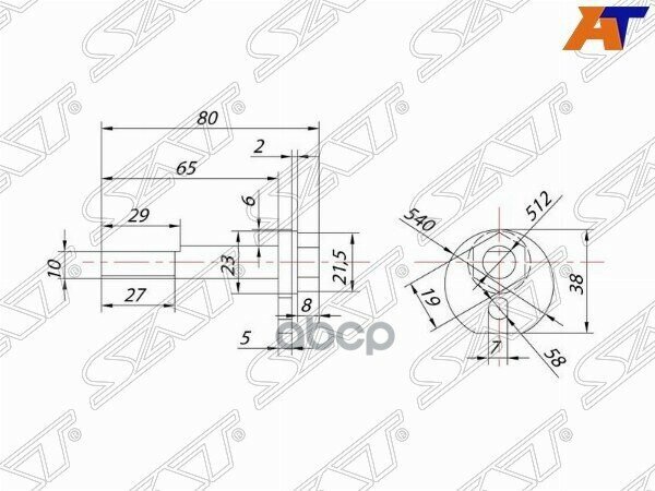 Эксцентрик Rr Рычага Toyota Celsior/Chaser/Cresta/Crown/Majesta/Mark2/Lexus Ls400 (Болт) 92- Sat арт. ST-48190-22030