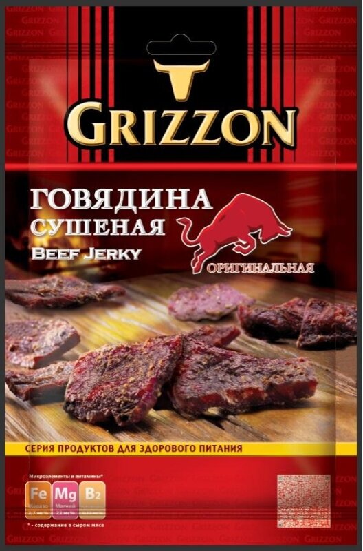 Снеки Говядина сушеная Grizzon, 36г