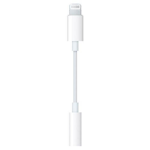 Переходник/адаптер Apple Lightning (M) - mini jack 3.5 (F), 0.1 м, белый комплект 5 штук адаптер apple usb c 3 5 mm headphone jack adapter бел mu7e2zm a