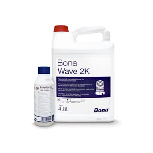 Лак Bona Wave 2K полиуретановый бесцветный, полуматовая, 5 кг, 5 л