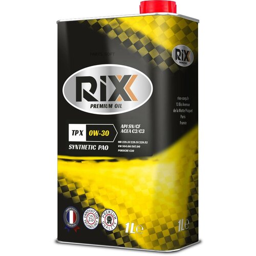 Масло моторное RIXX TP X 0W-30 SN/CF C2/C3 синтетическое 1 л (PAO) RIXX RX0026TPX | цена за 1 шт | минимальный заказ 1