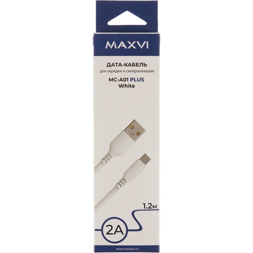 Кабель MAXVI USB - microUSB (MC-A01), 1.2 м, 1 шт., белый