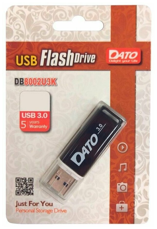 Флеш диск Dato 32 Gb DB8002U3 DB8002U3K-32G, USB 3.0, черный