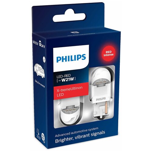 Philips1 PHILIPS Лампа W21W RED X-tremeUltinon LED (2шт) 12V PHILIPS 1 PHILIPS 11065XURX2