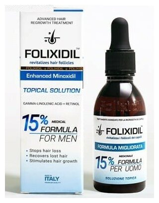 Folixidil 15% (Фоликсидил) лосьон от выпадения волос 60мл