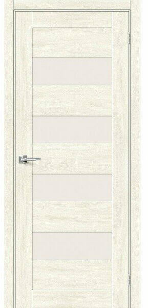 Межкомнатная дверь эко шпон bravo x Браво-23 остекленная Nordic Oak mr.wood