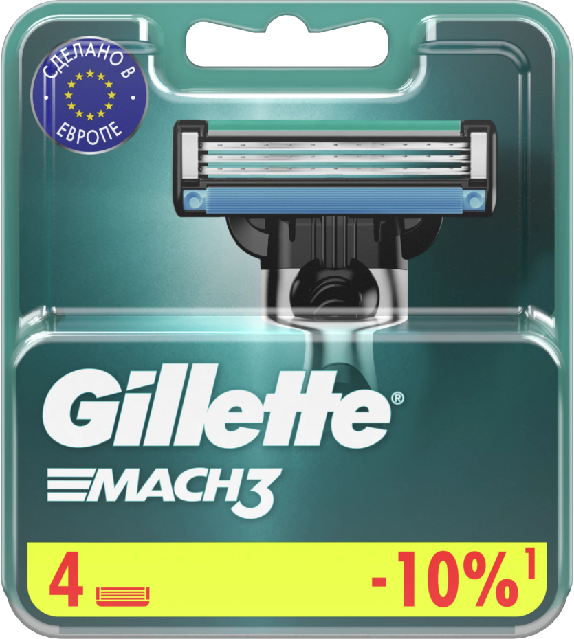 Gillette mach3 / сменные кассеты 4 шт.