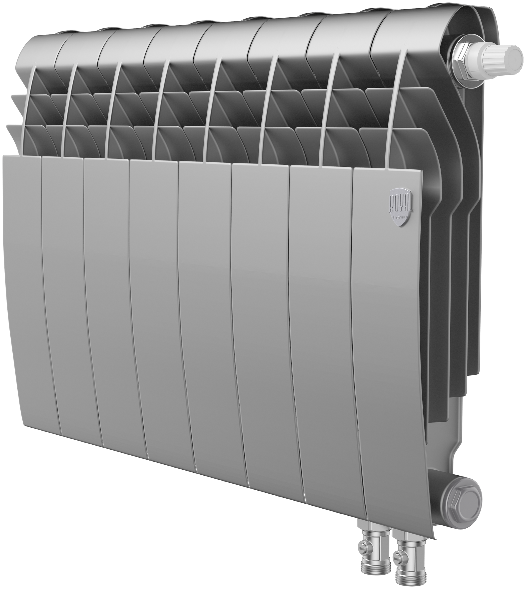 Радиатор биметаллический Royal Thermo Biliner 350 x8 секций, серый