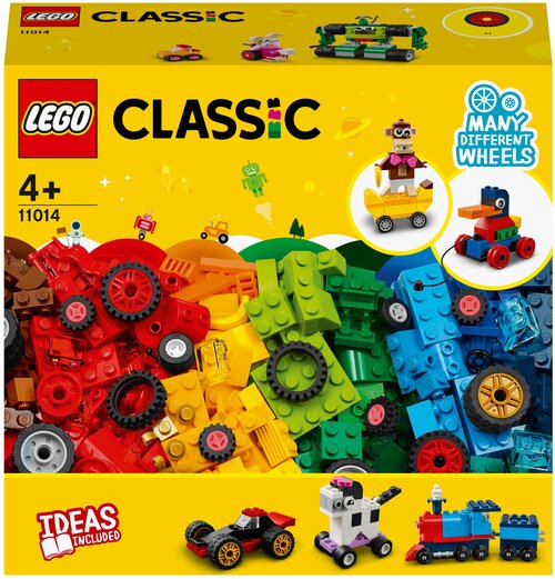 Конструктор LEGO Classic 11014 Кубики и колёса, 653 дет.