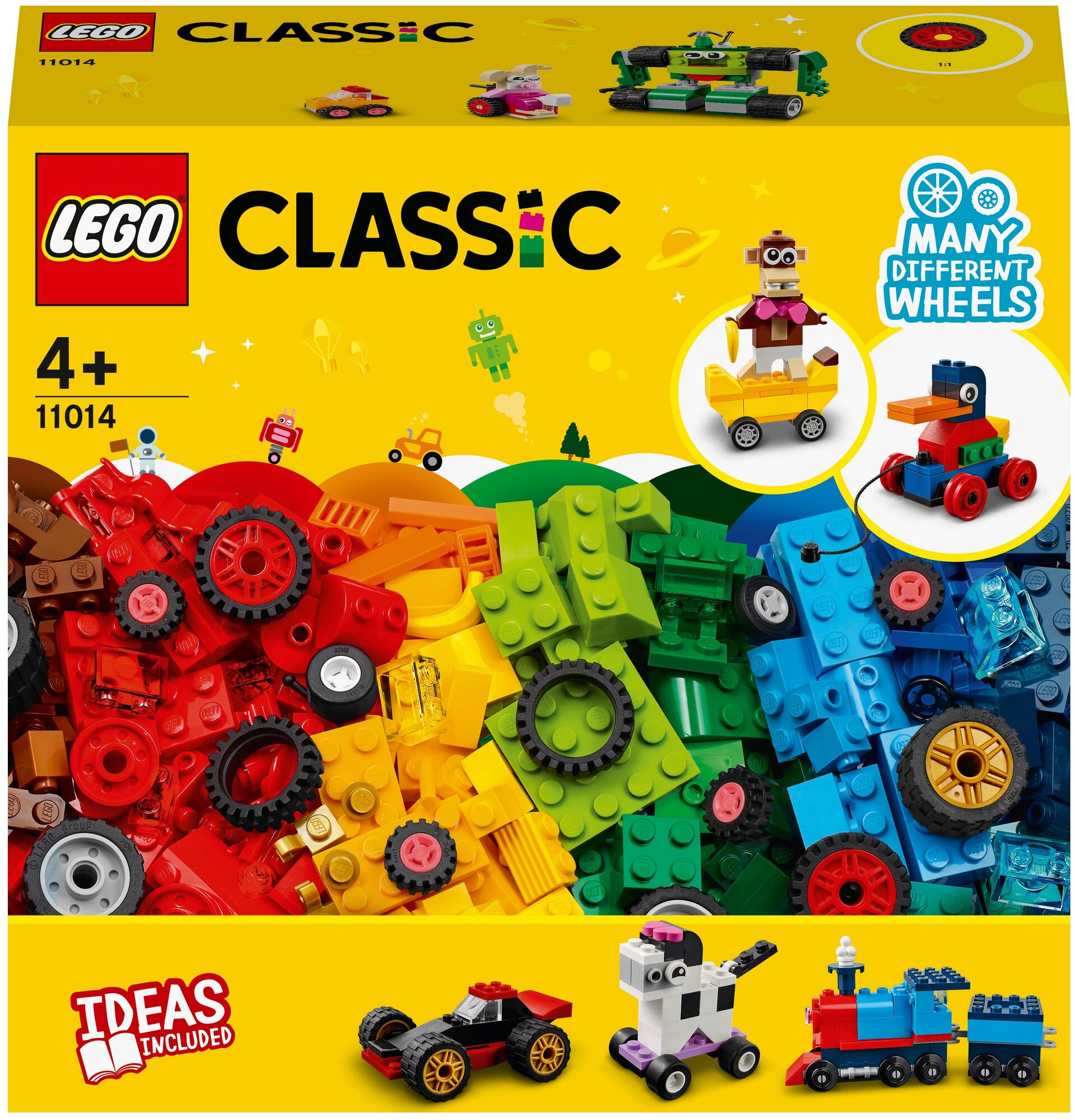 Конструктор LEGO CLASSIC "Кубики и колёса" (LEGO 11014)