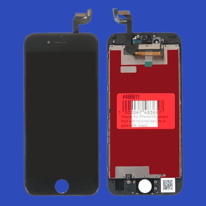 Дисплей черный для телефона iPhone 6S в сборе с тачскрином