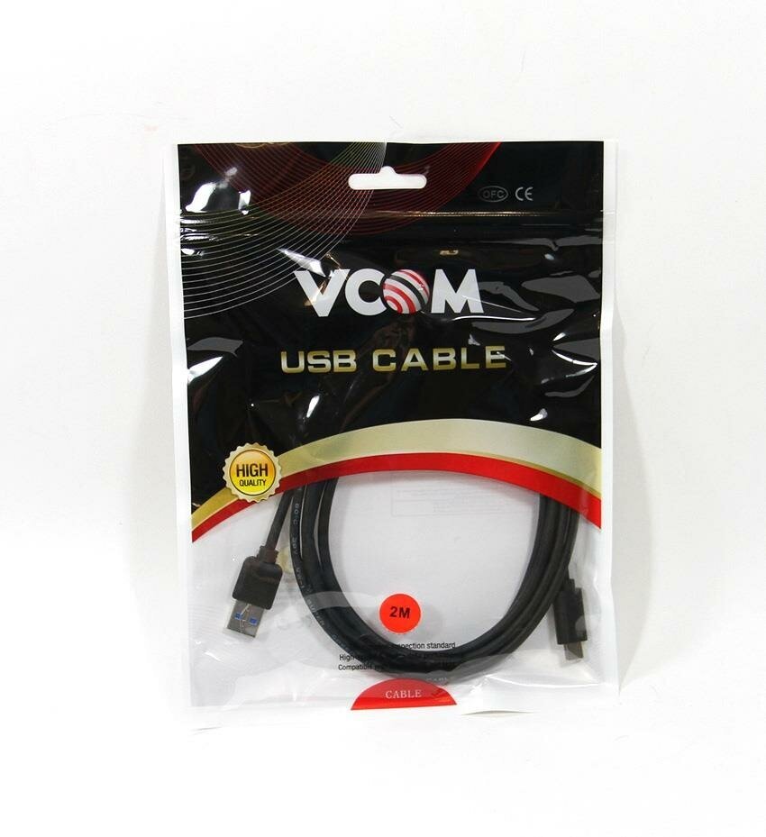 Кабель VCOM USB - USB Type-C (CU401-2M), 2 м, черный VCOM Telecom - фото №3