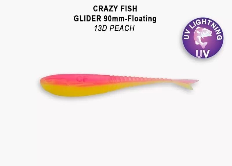Силиконовая приманка мягкая съедобная Crazy Fish Glider 3.5" 90 мм 36-90-13d-6-F 8 шт.
