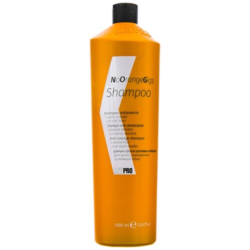 KayPro шампунь No Orange Gigs против оранжевых отблесков для волос, окрашенных в темные тона, 1000 мл шампуни kaypro шампунь no orange gigs против нежелательных оранжевых оттенков