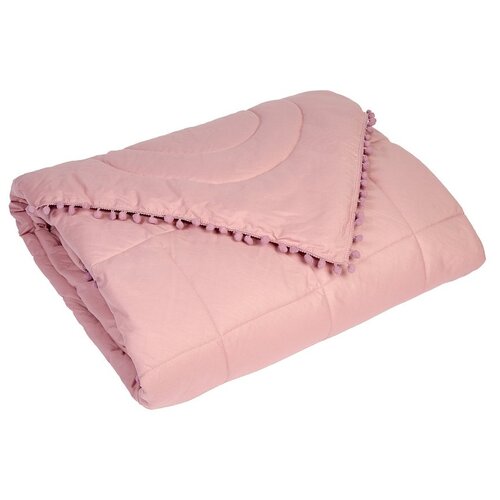 фото Одеяло плед bubble gum с помпонами 220х205 слива sn-textile