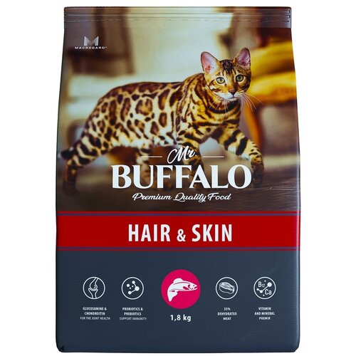 Mr. Buffalo HAIR & SKIN Сухой корм для кошек с чувствительной кожей с лососем 1,8 кг