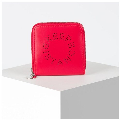 фото Кошелек женский "keep distance", 8.5*8.5 см, с перфорацией, красный 5215824 сима-ленд