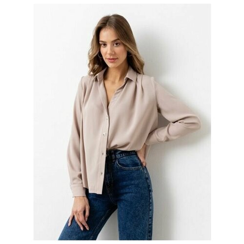Блуза VIAVILLE, размер 40, бежевый блуза viaville размер 40 розовый