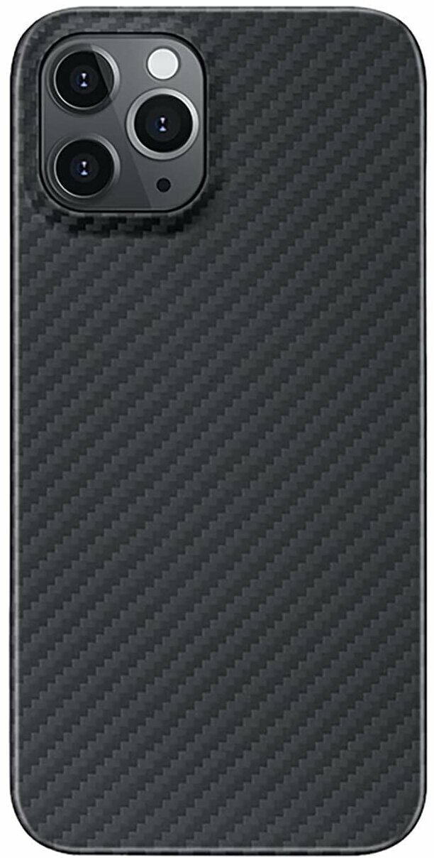 Кевларовый чехол с магнитом DiXiS Carbon Case для Apple iPhone 12 Pro Max (B12PM-CMMB) матовый чёрный