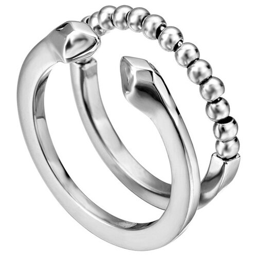 Кольцо Just Cavalli, нержавеющая сталь, родирование, размер 18, серебряный