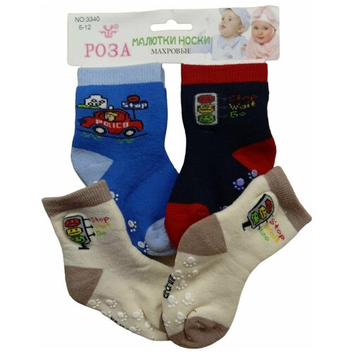 фото Носки роза размер 6-12 мес, голубой, белый