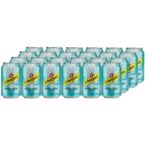 Газированный напиток Schweppes Bitter Lemon, 0.33 л, металлическая банка, 24 шт.