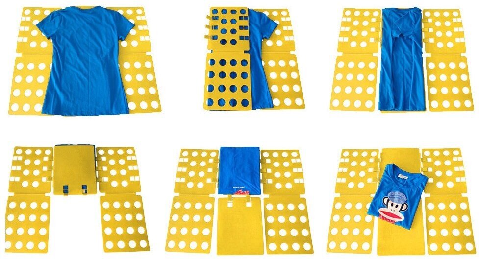 Рамка для складывания взрослой одежды CLOTHES FOLDER, 67х59 см цвет желтый - фотография № 4