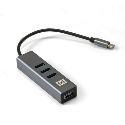 USB-Хаб концентратор 4-в-1 ExeGate DUB-4TC кабель-адаптер USB Type C -- 4xUSB30 PlugPlay серебристый EX293987RUS 82200₽