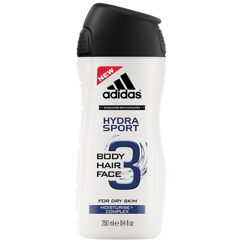 Adidas Гель для душа 3 в 1 Adidas Hydra sport для мужчин, 250 мл