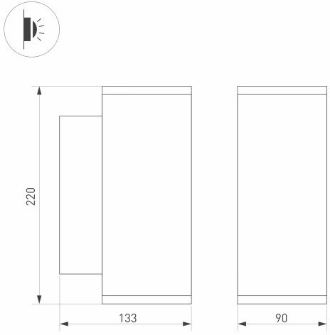 Уличный настенный светодиодный светильник Arlight LGD-Forma-Wall-Twin-R90-2x12W Day4000 032573