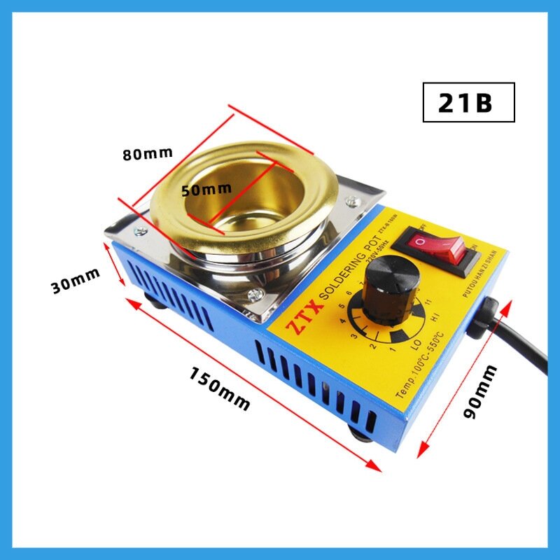 Паяльная ванна 50мм 160 Вт с регулятором температуры 100-550 С 21B .