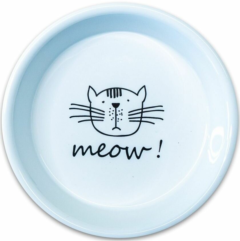 КерамикАрт миска керамическая для кошек MEOW! 200 мл, сиреневая (32004) - фотография № 4