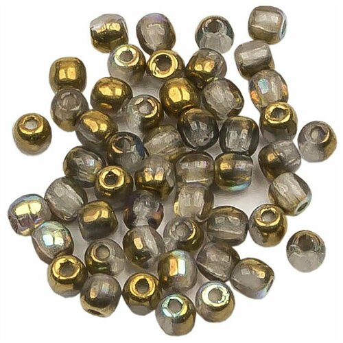 Стеклянные чешские бусины, круглые, Glass Pressed Beads, 2 мм, цвет Crystal Golden Rainbow, 50 шт.