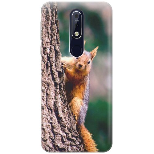 фото Re:paчехол - накладка artcolor для nokia 7.1 (2018) с принтом "белочка"