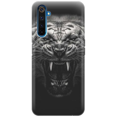 фото Cиликоновый чехол на realme 6 pro / рилми 6 про с принтом "оскал тигра" gosso