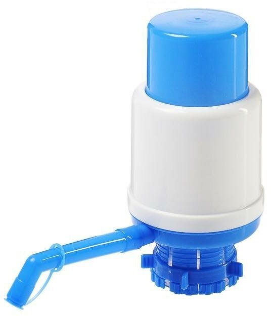 Помпа для воды LuazON, механическая, большая, под бутыль от 11 до 19 л, голубая
