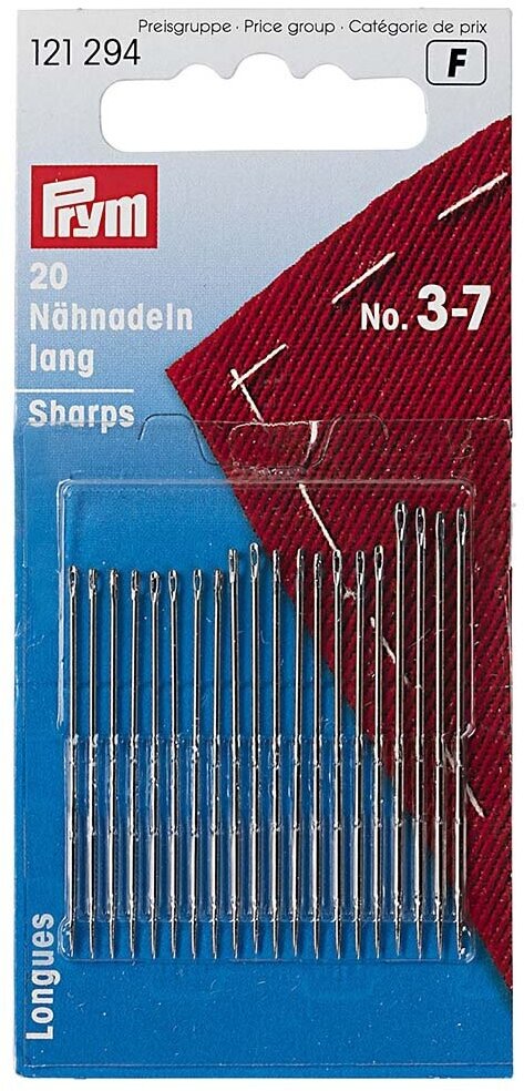 Иголки для шитья № 3-7, Prym Sharps, 121294, 20 шт