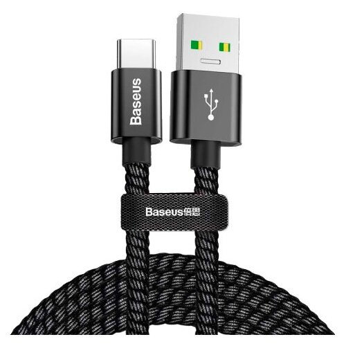 Кабель Baseus Double fast charging USB - USB Type-C (CATKC), 1 м, черный кабель micro usb 1 5a baseus 2 метра черный