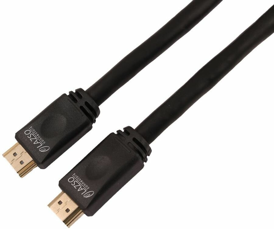 Кабель видео LAZSO WH-111, HDMI (m) - HDMI (m) , ver 2.0, 0.5м, GOLD черный Noname - фото №3