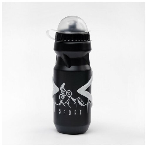 Бутылка для воды велосипедная Мастер К 650 мл, с креплением, черная (7611090)
