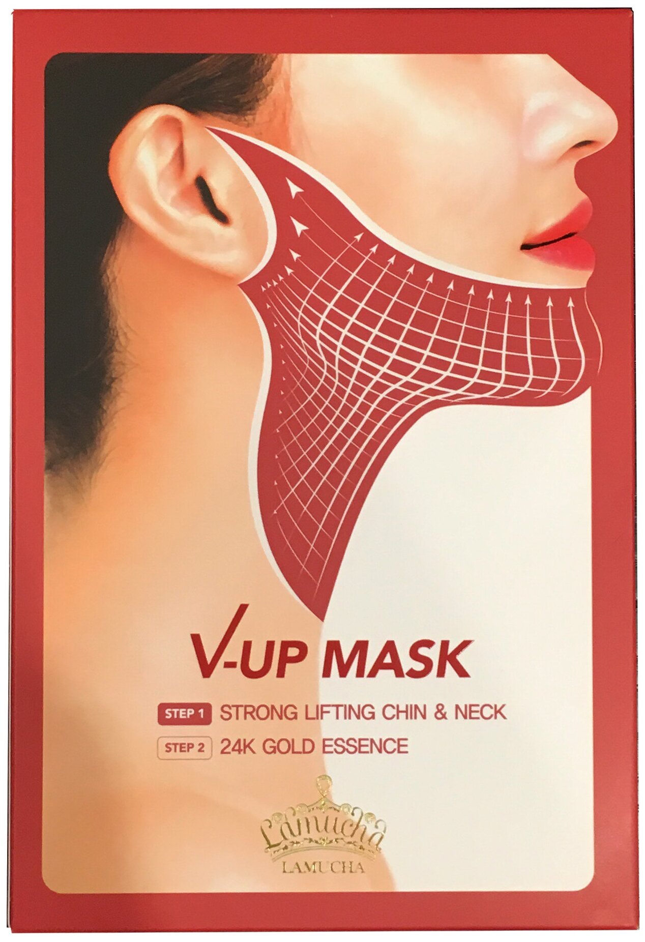 Lamucha гидрогелевая лифтинг маска для шеи и области подбородка V-Up Mask