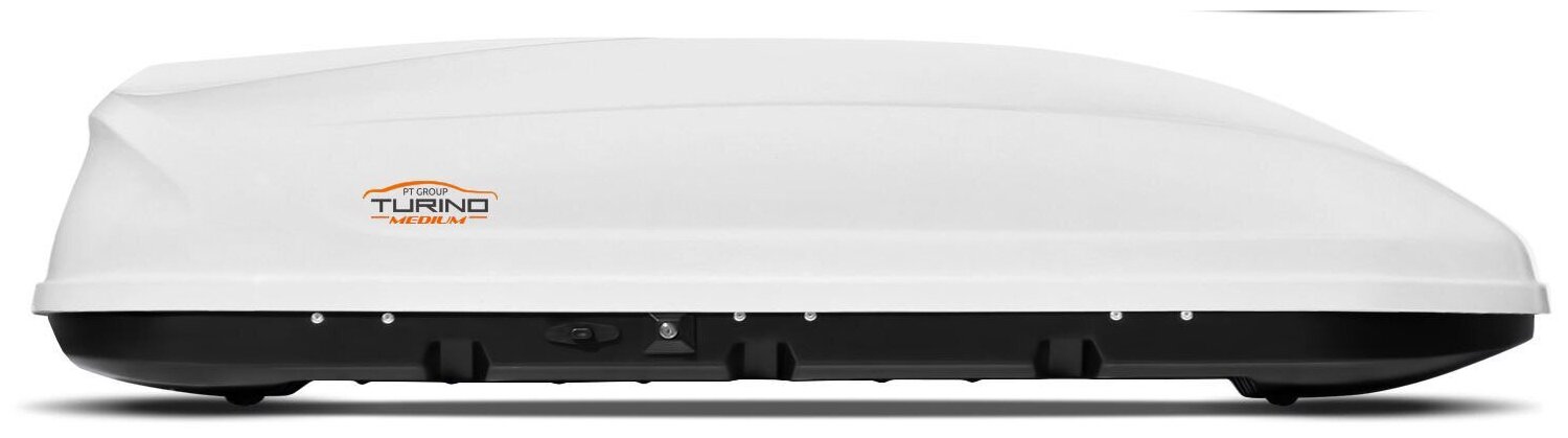Бокс-багажник (Автобокс) на крышу Аэродинамический "Turino Medium-DUO" 460 л двухсторонний, белый матовый.