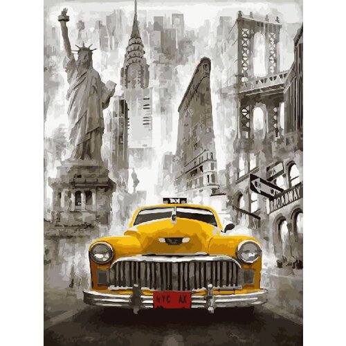 Картина по номерам Желтое такси Нью-Йорка 40х50 см