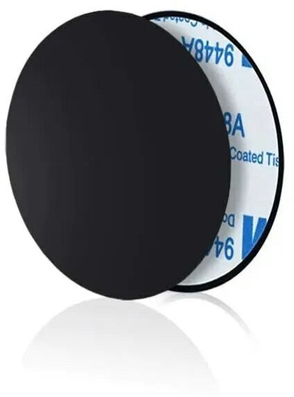 Металлическая пластина для магнитных держателей телефона и смартфона, круглая d 35мм, цвет черный