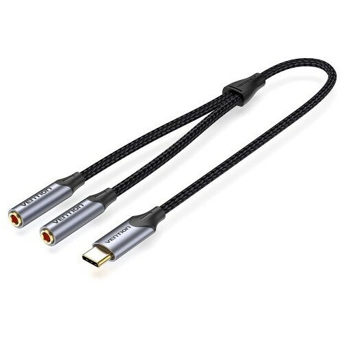 Переходник USB - Jack Vention BGNHY 0.3m переходник разветвитель vention гибкий usb c m jack 3 5 mm f x 2 0 3м vention гибкий usb c m jack 3 5 mm f x 2 0 3м bgnhy