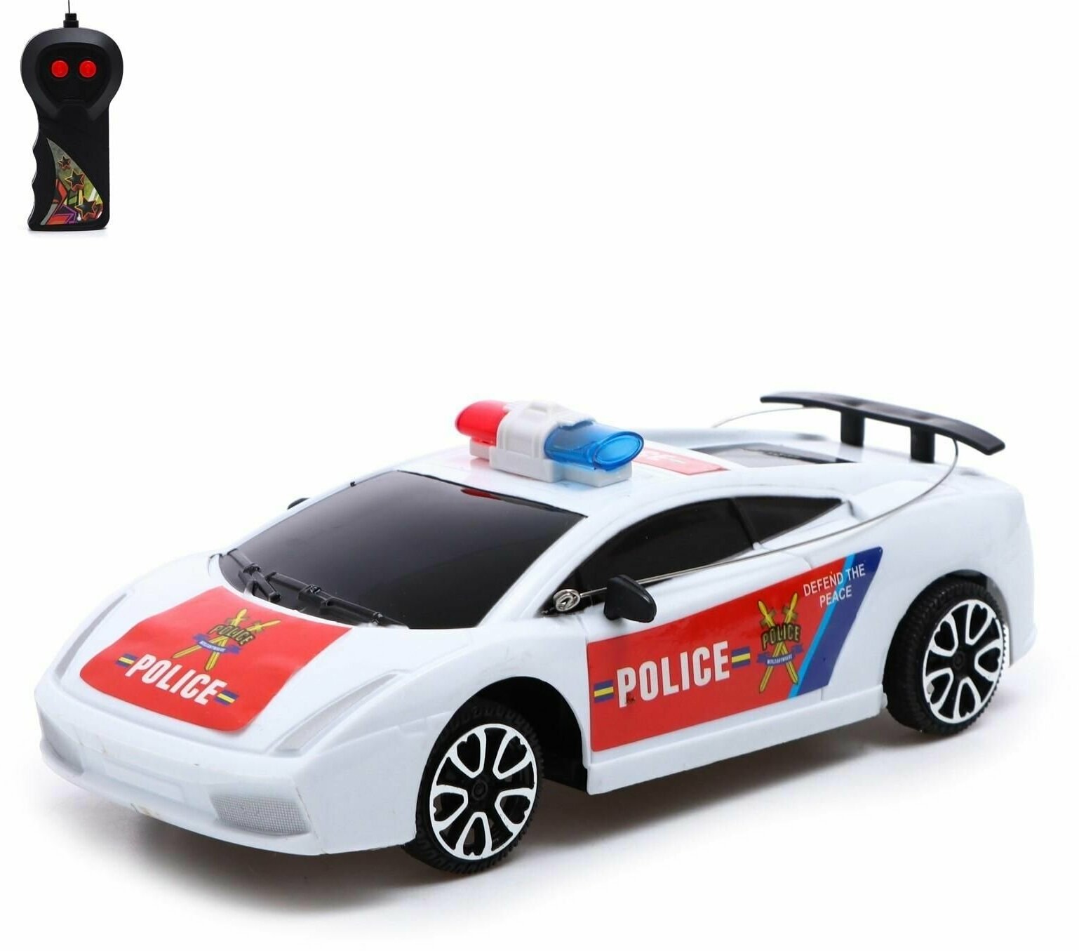 Машина радиоуправляемая Полицейский патруль, работает от батареек, цвет бело-красный